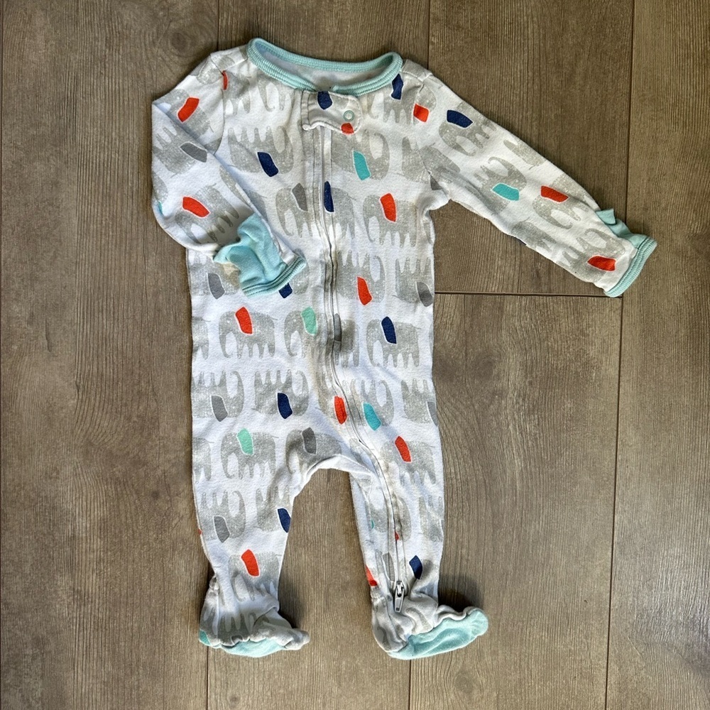 Cloud island 0-3 months baby boy elephant footies sleep and play

GUC